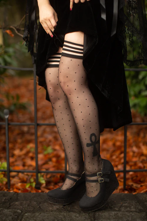 Ally Polka Dot Thigh High with Stay-Up Top - Image 3