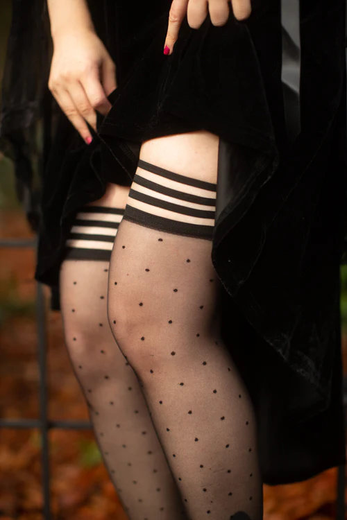 Ally Polka Dot Thigh High with Stay-Up Top - Image 4