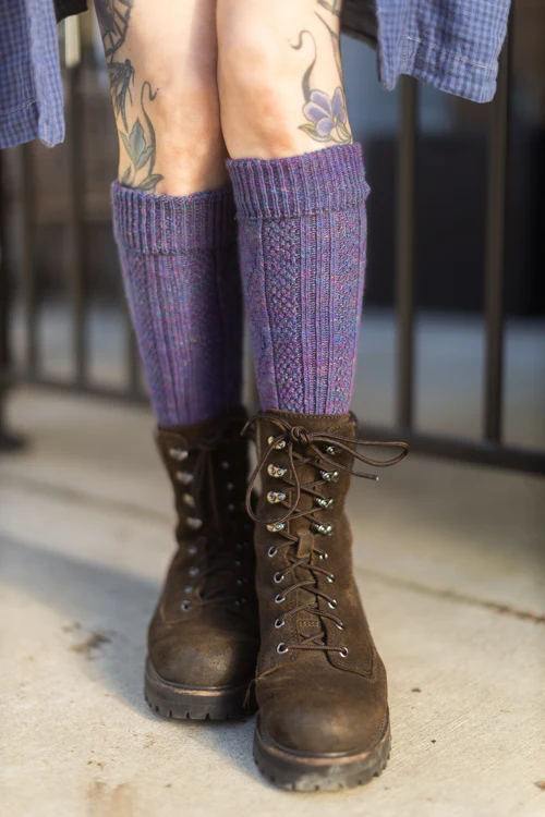 Astral Knit Diamond Rib Socks - Image 3