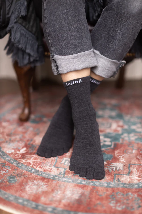 Basic Wool Liner Crew Toe Socks - Image 3