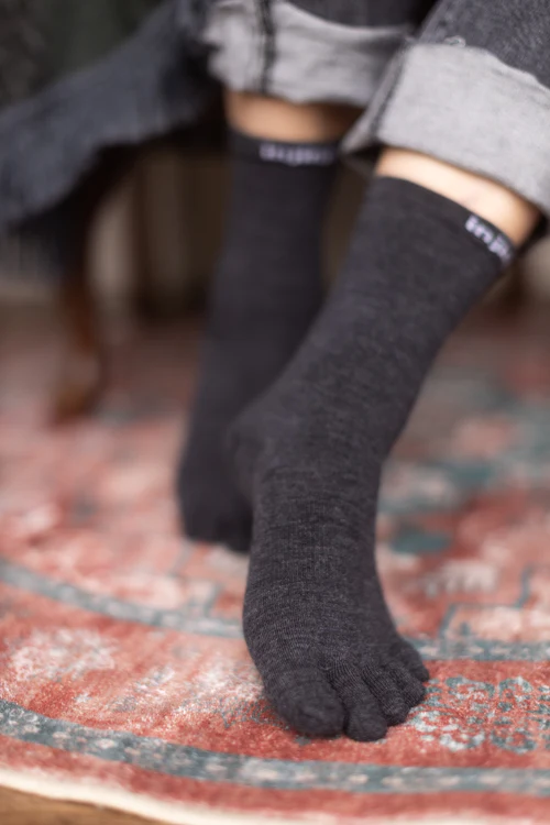 Basic Wool Liner Crew Toe Socks - Image 5