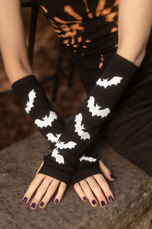 Bat Printed Arm Warmers - Image 4