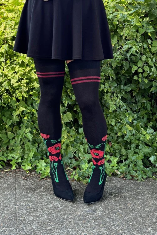 XL Foot Botanical Nouveau Thigh High Socks - Image 13