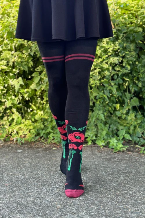 XL Foot Botanical Nouveau Thigh High Socks - Image 14