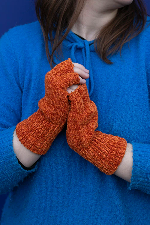 Chenille Fingerless Gloves - Image 3
