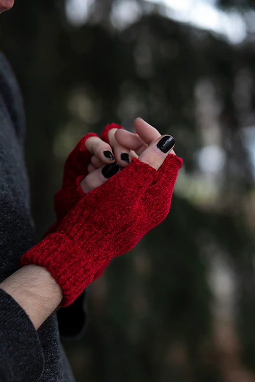 Chenille Fingerless Gloves - Image 7