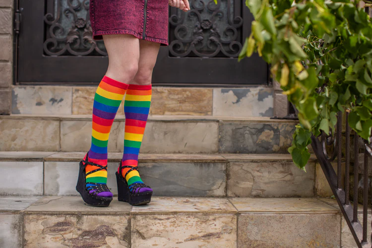 Classic Rainbow Striped Knee High - Image 4