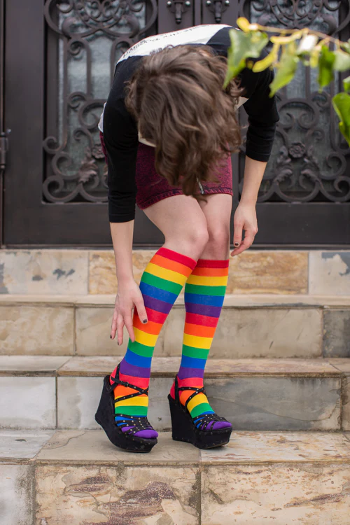 Classic Rainbow Striped Knee High - Image 5