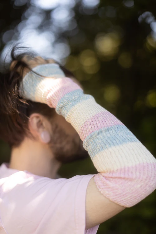 Marled Cotton Candy Stripes Warmers - Image 2
