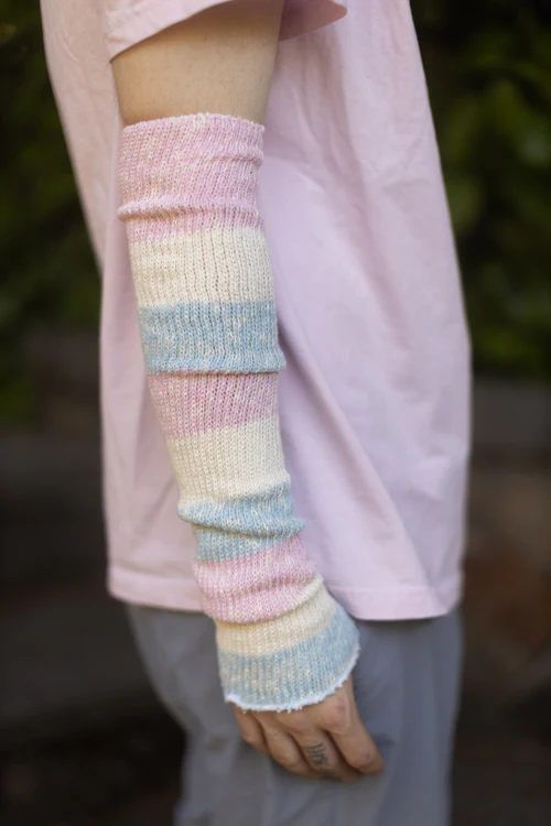Marled Cotton Candy Stripes Warmers - Image 3