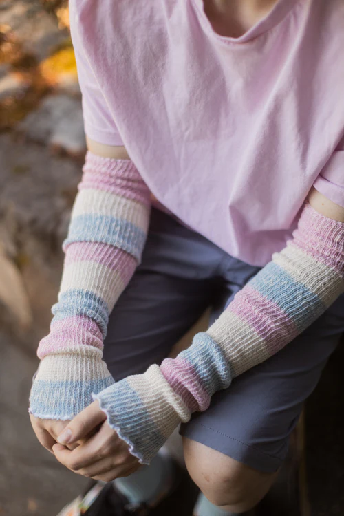 Marled Cotton Candy Stripes Warmers - Image 4