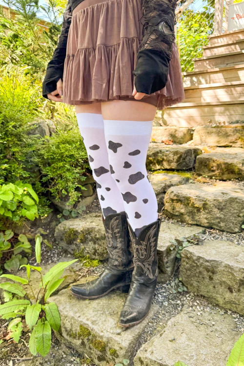 Cow Spot Print Thigh Highs - Image 3