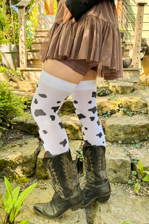 Cow Spot Print Thigh Highs - Image 4