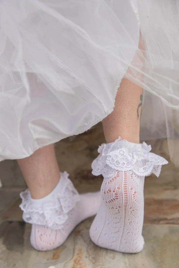 Crochet Heart Lace Top Anklets - Image 4