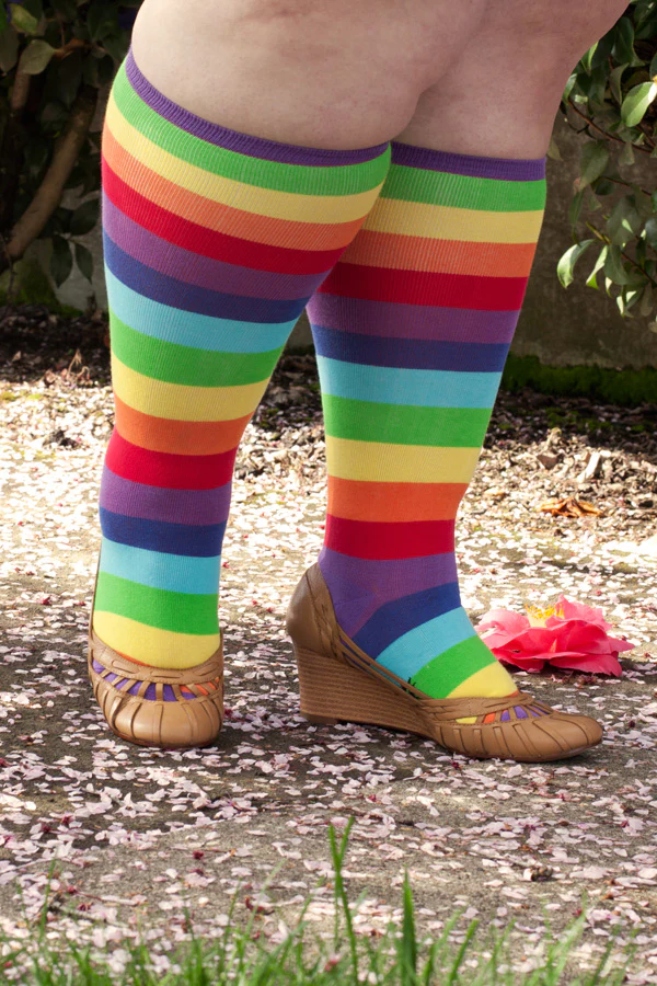 Curvy Rainbow Stripes Knee High - Image 4