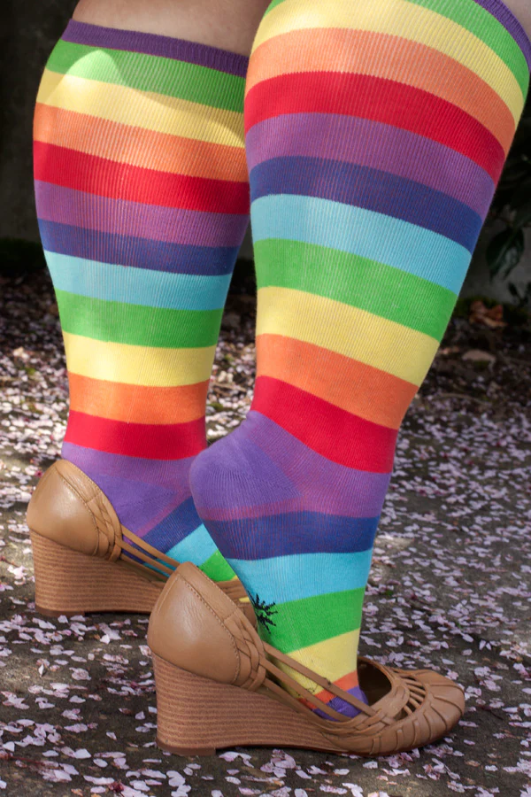 Curvy Rainbow Stripes Knee High - Image 6