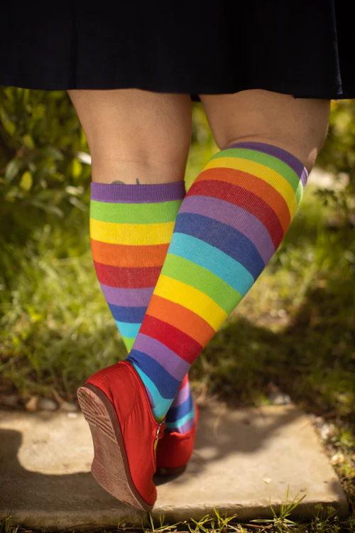 Curvy Rainbow Stripes Knee High - Image 7