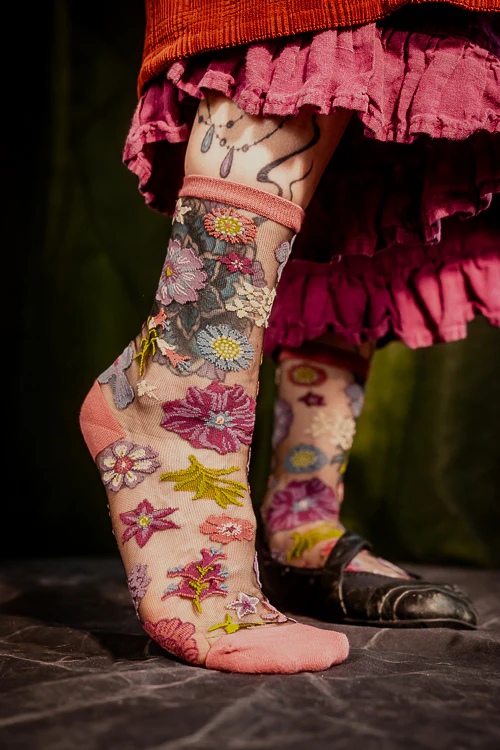 Dark Florals Sheer Crew - Image 2