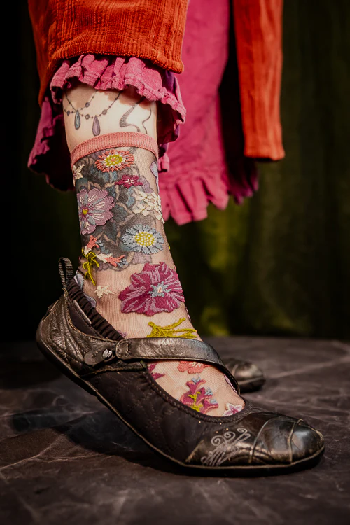 Dark Florals Sheer Crew - Image 4