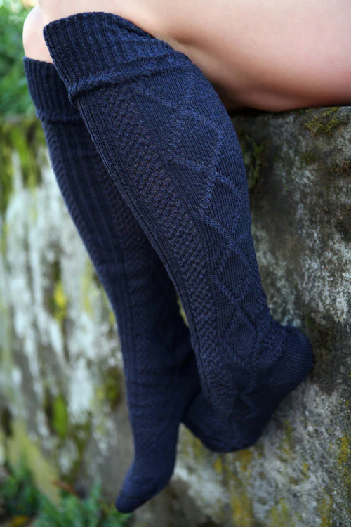 Diamond Rib Knee Socks - Image 12