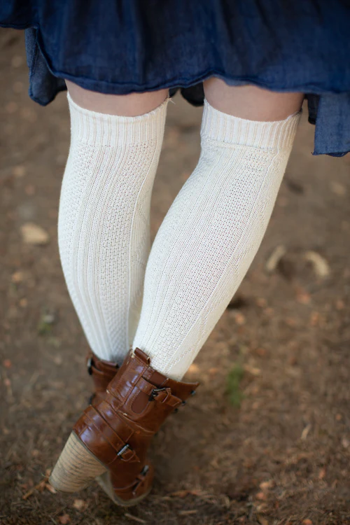 Diamond Rib Knee Socks - Image 4