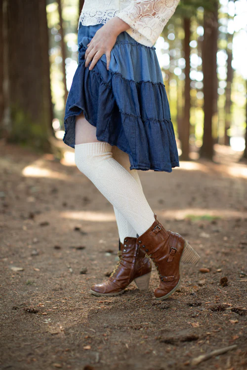 Diamond Rib Knee Socks - Image 5