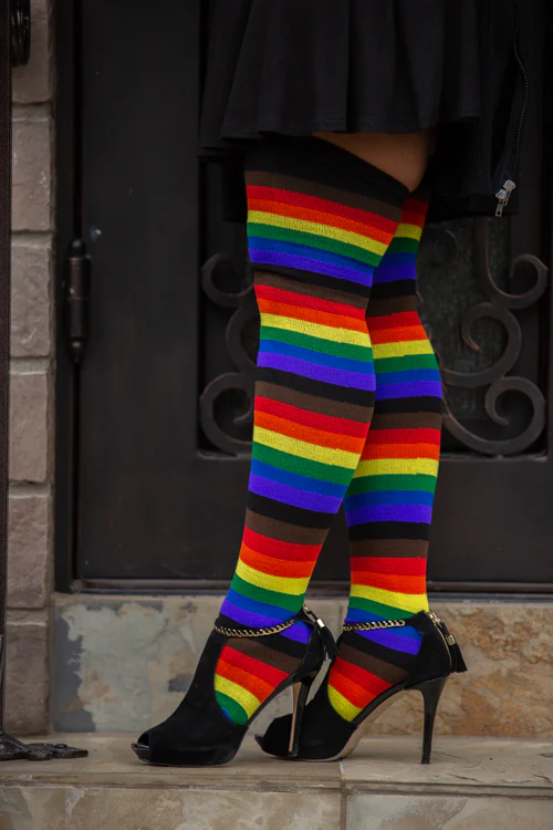 Philly Rainbow Thigh High Socks - Image 2
