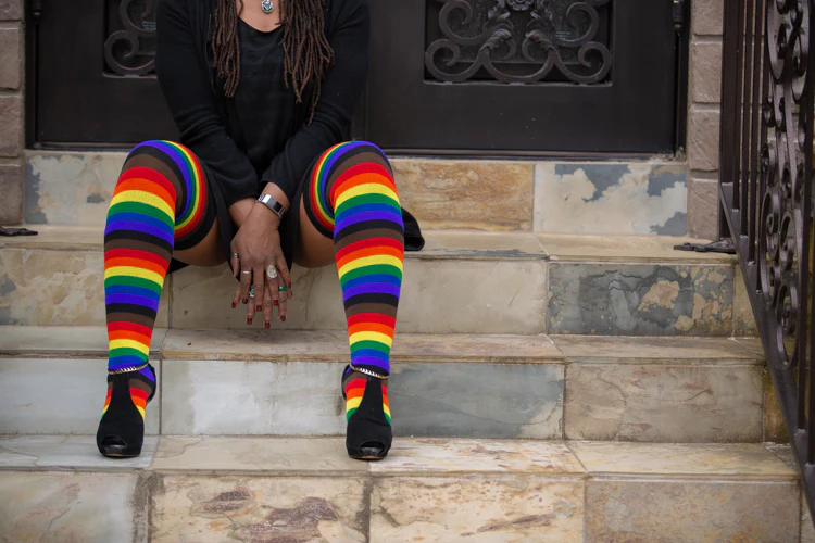 Philly Rainbow Thigh High Socks - Image 5