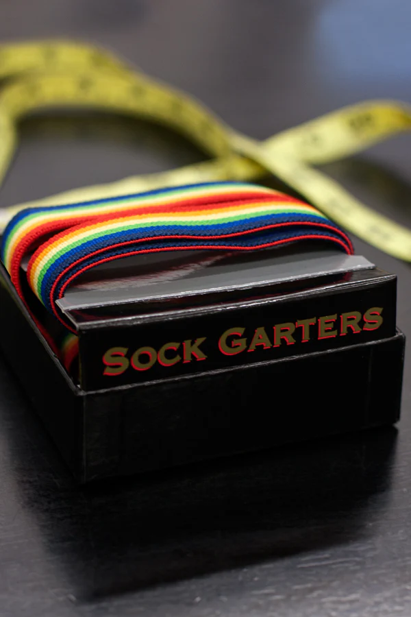 Extra Long Simply Adjustable Rainbow Sock Garters - Image 5