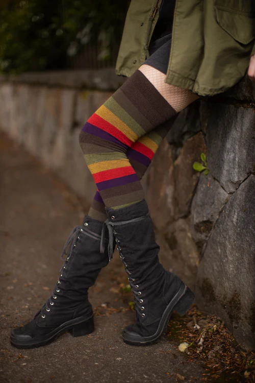 Longer Autumn Stripes Extraordinary Thigh High - Image 3