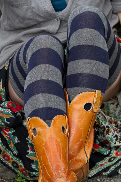 Longer Striped Extraordinary Thigh High Socks - Image 24
