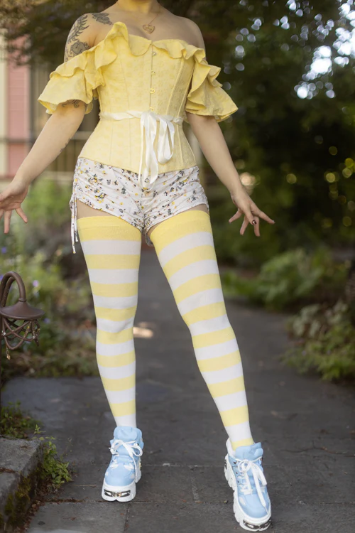 Longer Striped Extraordinary Thigh High Socks - Image 27