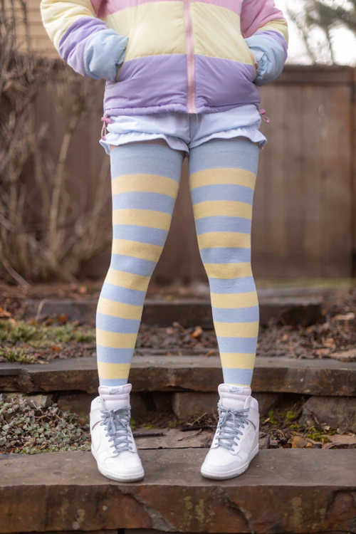 Longer Striped Extraordinary Thigh High Socks - Image 35