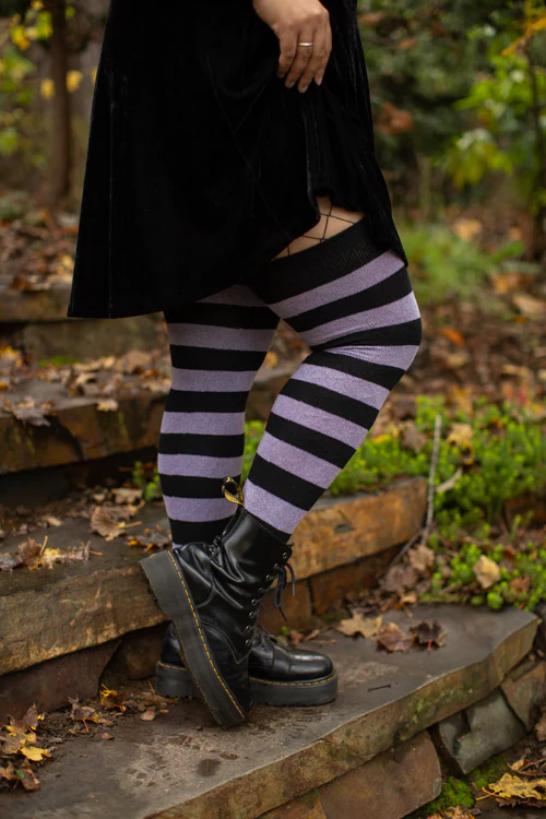 Longer Striped Extraordinary Thigh High Socks - Image 5