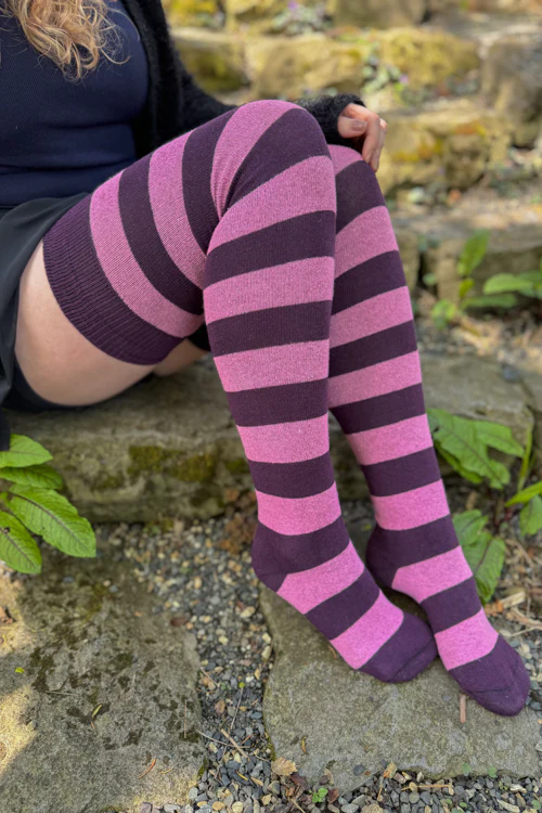 Longer Striped Extraordinary Thigh High Socks - Image 53