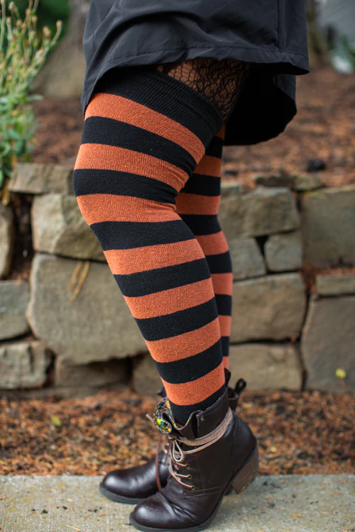 Longer Striped Extraordinary Thigh High Socks - Image 8