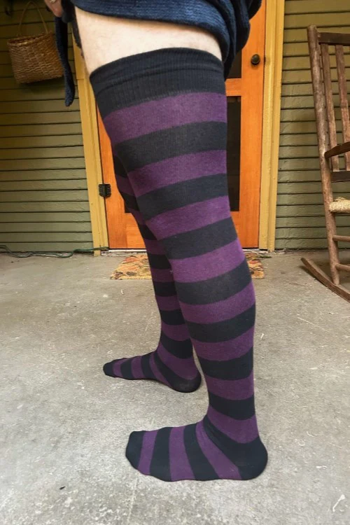 XL Foot Longer Striped Extraordinary Thigh High - Image 14