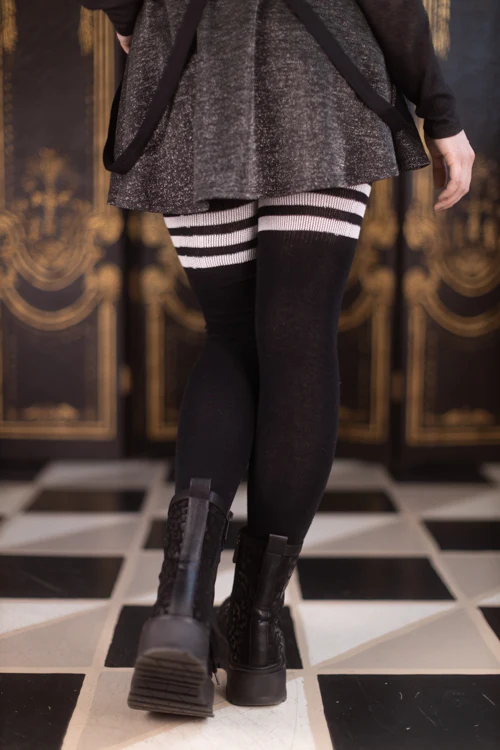 Longer Cotton Top-Striped Extraordinary Thigh High - Image 13