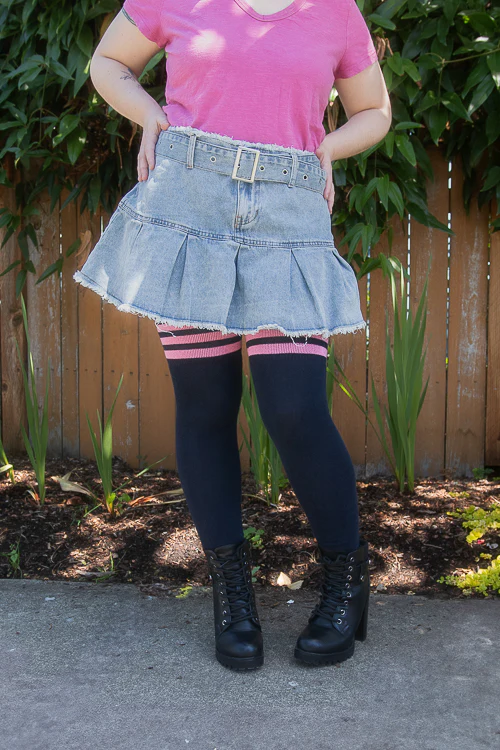 Longer Cotton Top-Striped Extraordinary Thigh High - Image 15