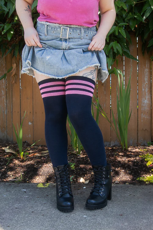 Longer Cotton Top-Striped Extraordinary Thigh High - Image 16