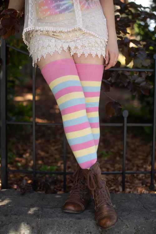 Pride Stripes Extraordinary Thigh High Socks - Image 2