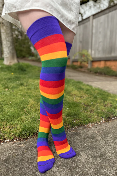 Radiant Rainbows Extraordinary Thigh High Socks - Image 2