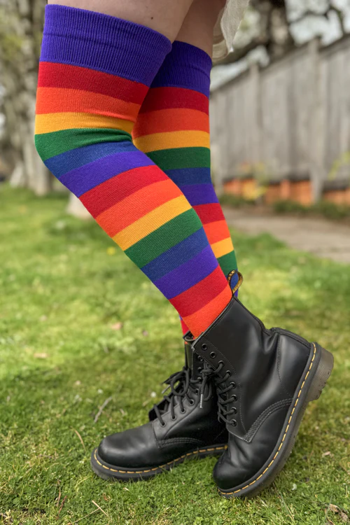 Radiant Rainbows Extraordinary Thigh High Socks - Image 3