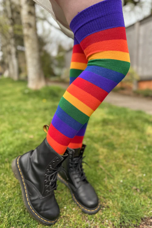 Radiant Rainbows Extraordinary Thigh High Socks - Image 4