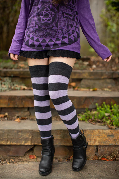 Striped Extraordinary Thigh High Socks - Image 27