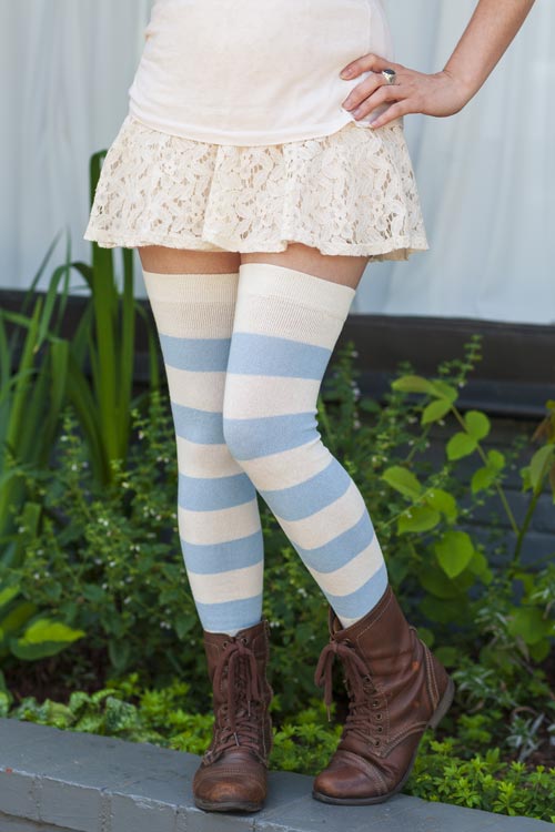 Striped Extraordinary Thigh High Socks - Image 46