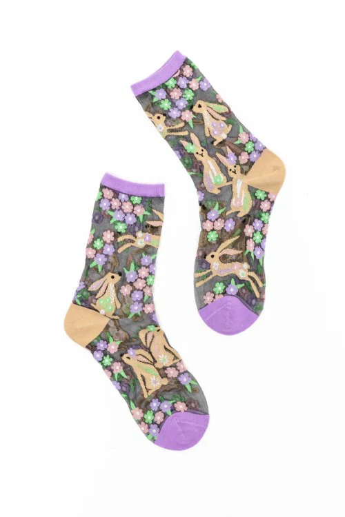Floral Rabbit Sheer Crew - Image 8