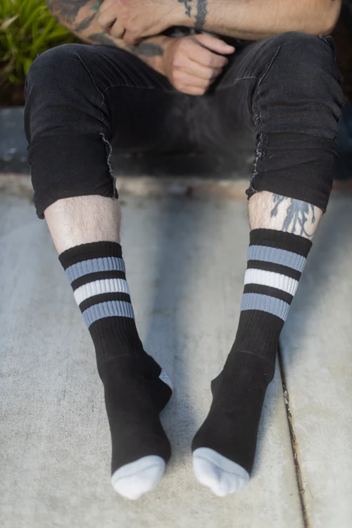 George Black Retro Gym Crew Socks - Image 2