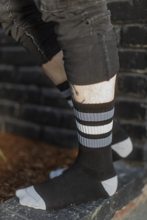 George Black Retro Gym Crew Socks - Image 3