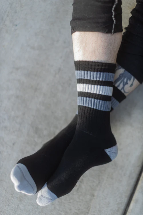 George Black Retro Gym Crew Socks - Image 4